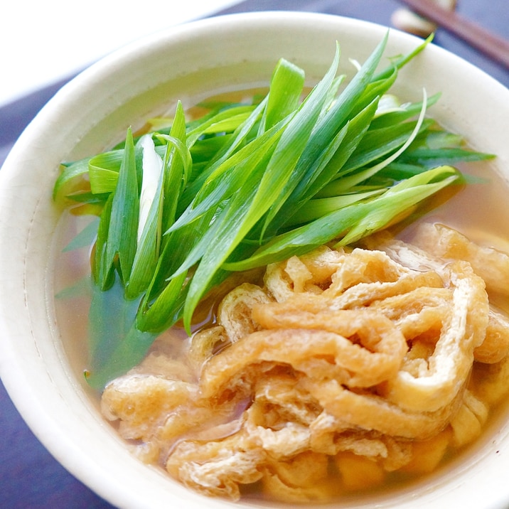 きざみ油揚げのきつねうどん♪